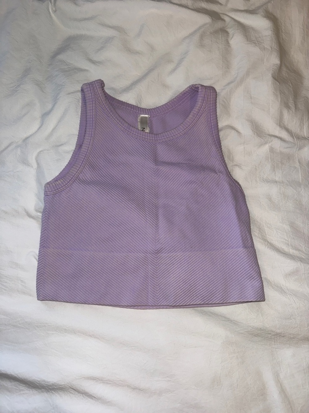 Nikibiki Lavender Ribbed Crop Tank Top